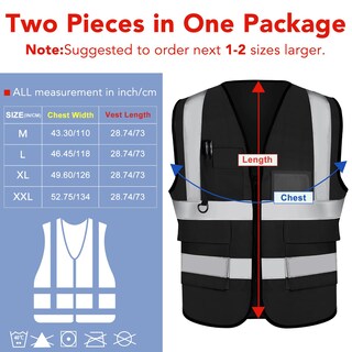 Foto 2 | Foto 2 | Chaleco Xpcare Con 2 Bolsillos Reflectantes De Seguridad Talla Xxl - Venta Internacional.