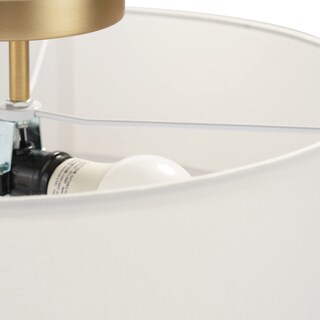 Foto 5 | Foto 5 | Lámpara De Techo Globe 60998 Latón Mate Y Lino Blanco 2 Luces - Venta Internacional.