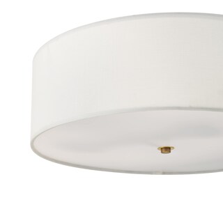 Foto 6 | Foto 6 | Lámpara De Techo Globe 60998 Latón Mate Y Lino Blanco 2 Luces - Venta Internacional.