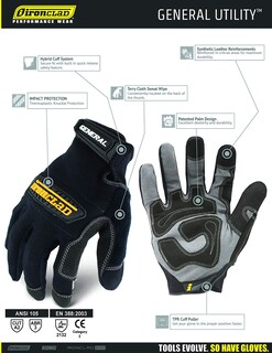 Foto 5 | Foto 5 | Guantes De Trabajo Ironclad General Utility Talla Xxxl Negros - Venta Internacional.