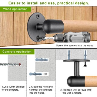 Foto 4 | Foto 4 | Pasamanos Seleware De 38 Cm En Madera Para Escalera Con Base Metálica - Venta Internacional.