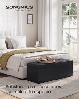 Foto 2 | Foto 2 | Puff de Almacenamiento SongmicsHome Plegable con Acolchado Capacidad 300 kg