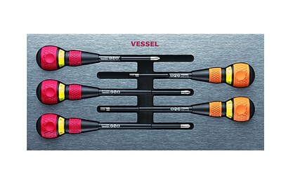 Foto 1 | Foto 1 | Juego De Destornilladores Con Trinquete Vessel 5 Piezas Con Empuñadura Esférica Espuma Eva - Venta Internacional.