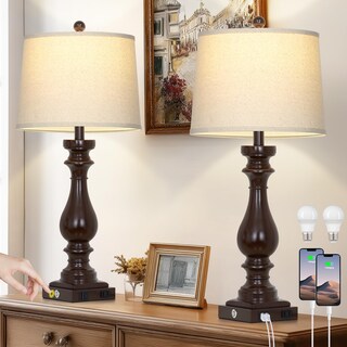 Foto 7 | Foto 7 | Lámpara Cinkeda Vintage Farmhouse De 29 Pulgadas De Altura Con Usb+ac Juego De 2 - Venta Internacional.