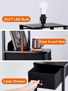 Foto 6 | Foto 6 | Lámpara De Pie Addlon Con 2 Puertos Usb Toma De Corriente Cajón Y 3 Colores Led - Venta Internacional.