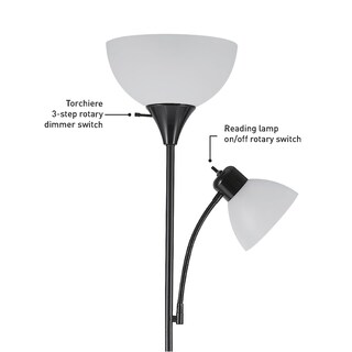 Foto 5 | Foto 5 | Lámpara De Pie Lamp Globe Torchiere De 182 Cm Con Lectura Ajustable - Venta Internacional.