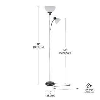 Foto 7 | Foto 7 | Lámpara De Pie Lamp Globe Torchiere De 182 Cm Con Lectura Ajustable - Venta Internacional.