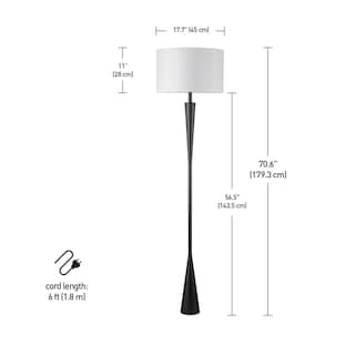 Foto 7 | Foto 7 | Lámpara De Piso Globo 67224 178 Cm Negro Mate Con Pantalla Blanca - Venta Internacional.