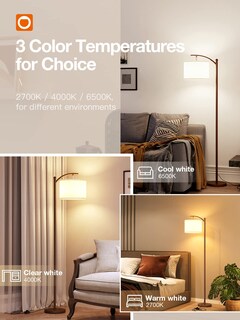 Foto 2 | Foto 2 | Lámpara De Pie Addlon Con 3 Temperaturas De Color  Pantalla De Lino  Led De 9 W - Venta Internacional.