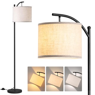 Foto 1 | Foto 1 | Lámpara De Pie Addlon Pantalla De Lino Negro Y Beige 3 Cct 9 W Led - Venta Internacional.
