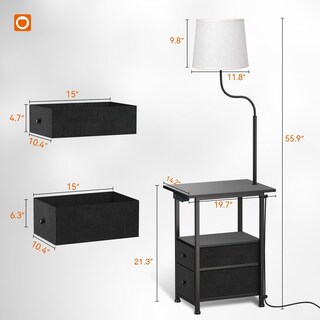 Foto 6 | Foto 6 | Lámpara De Piso Addlon Con Mesita De Noche Y Carga Usb Led De 9w - Venta Internacional.