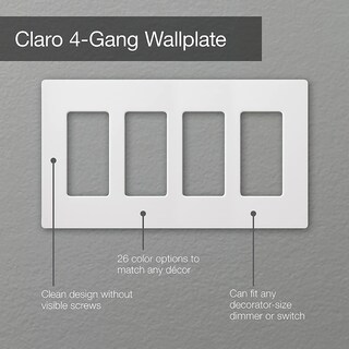 Foto 2 | Foto 2 | Cubierta De Pared Lutron Claro 4 Gang Sin Tornillos Color Almendra - Venta Internacional.