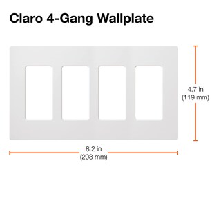Foto 3 | Foto 3 | Cubierta De Pared Lutron Claro 4 Gang Sin Tornillos Color Almendra - Venta Internacional.