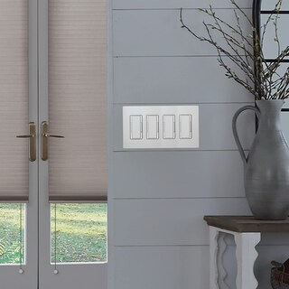 Foto 4 | Foto 4 | Cubierta De Pared Lutron Claro 4 Gang Sin Tornillos Color Almendra - Venta Internacional.