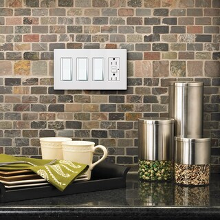 Foto 5 | Foto 5 | Cubierta De Pared Lutron Claro 4 Gang Sin Tornillos Color Almendra - Venta Internacional.
