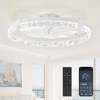 Foto 1 | Foto 1 | Ventilador De Techo Lediary De 24 Pulgadas Montaje Empotrado Luz Regulable Blanco - Venta Internacional.