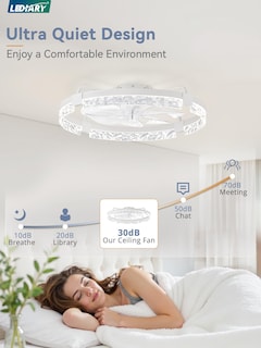 Foto 4 | Foto 4 | Ventilador De Techo Lediary De 24 Pulgadas Montaje Empotrado Luz Regulable Blanco - Venta Internacional.