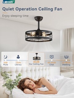 Foto 2 | Foto 2 | Ventilador De Techo Lediary Control Remoto Sin Aspas 18 Pulgadas Con Jaula Negra - Venta Internacional.
