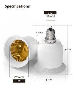 Foto 5 | Foto 5 | Paquete De 10 Adaptadores De Casquillo De Lámpara Jackyled De E12 A E26/e27 90-220v - Venta Internacional.