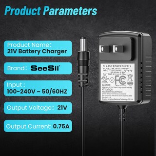 Foto 5 | Foto 5 | Cargador De Batería Seesii 21v 0.75a Adaptador De Fuente De Alimentación - Venta Internacional.