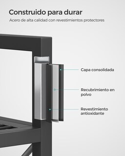Foto 4 | Foto 4 | Estantería Metálica de 3 Niveles con Ruedas
