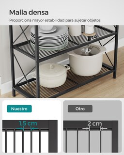 Foto 5 | Foto 5 | Estantería Metálica de 3 Niveles con Ruedas