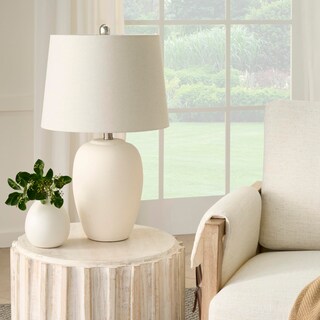 Foto 1 | Foto 1 | Tarro De Cerámica Lamp Nourison Home De 58 Cm Con Pantalla Blanquecina - Venta Internacional.