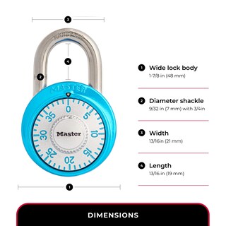 Foto 6 | Foto 6 | Candado De Combinación De 3 Dígitos Lock Master 1561dltblu Para Interiores - Venta Internacional.