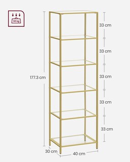 Foto 4 | Foto 4 | Estantería de Cristal SongmicsHome 6 Niveles Cristal Templado