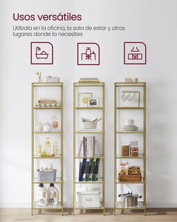 Foto 7 | Foto 7 | Estantería de Cristal SongmicsHome 6 Niveles Cristal Templado