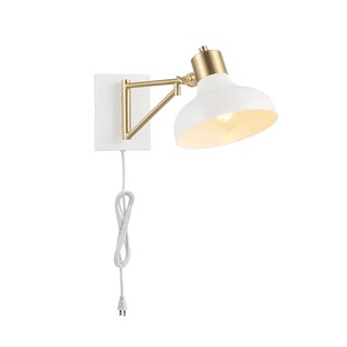 Foto 1 | Foto 1 | Lámpara De Pared Globe 51344 De Latón Blanco Con Brazo Oscilante Enchufable - Venta Internacional.