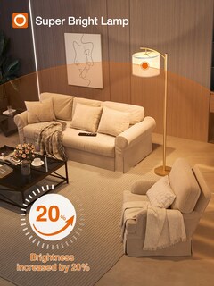 Foto 5 | Foto 5 | Lámpara De Pie Addlon Con Mando A Distancia Led De 9 W Latón Dorado Y Beige - Venta Internacional.