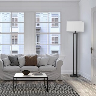 Foto 4 | Foto 4 | Lámpara De Pie Globe 147 Cm Pantalla De Lino Blanco Y Negro Mate - Venta Internacional.