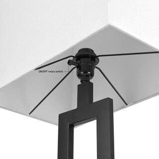 Foto 7 | Foto 7 | Lámpara De Pie Globe 147 Cm Pantalla De Lino Blanco Y Negro Mate - Venta Internacional.