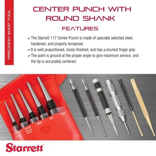 Foto 2 | Foto 2 | Punzón Central Starrett 117e De Acero Endurecido 12 7 Cm Y 6 35 Mm - Venta Internacional.