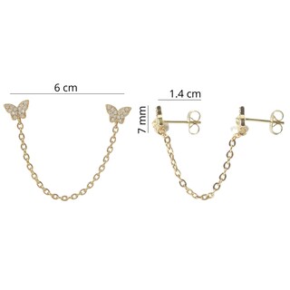 Foto 3 | Foto 3 | Piercing Mancini Dorado De Mariposa Con Zirconias