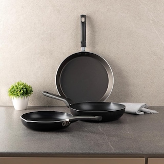 Foto 4 | Foto 4 | Set De Sartenes Vasconia Esencial 3 Piezas Antiadherente Con Crepera – Negro