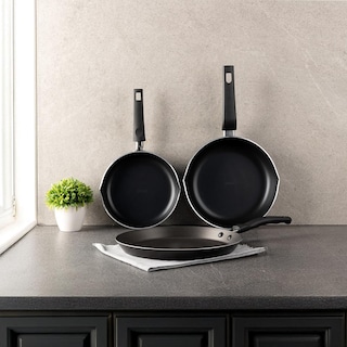 Foto 5 | Foto 5 | Set De Sartenes Vasconia Esencial 3 Piezas Antiadherente Con Crepera – Negro