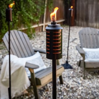 Foto 2 | Foto 2 | Lámparas De Combustible Tiki Para Exteriores Paquete De 2 Linternas Metálicas De 165 Cm - Venta Internacional.