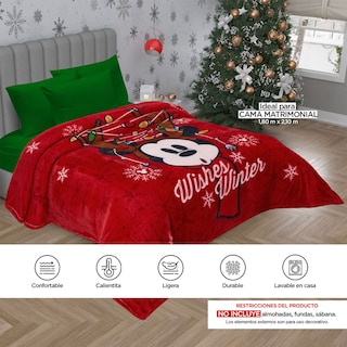 Foto 8 | Foto 8 | Cobertor Serenity Matrimonial Mickey Winter Navidad
