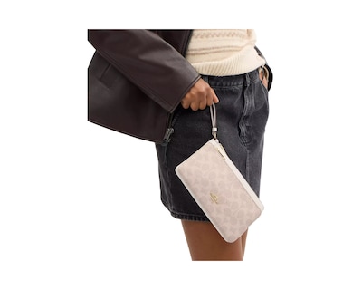 Foto 4 | Foto 4 | Cartera Coach Double Zip Wallet Signature Canvas Cx161 Color Beige