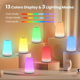 Foto 2 | Foto 2 | Lámpara Thausdas Luz Nocturna Táctil Con 5 Niveles De Brillo Y 13 Colores - Venta Internacional.