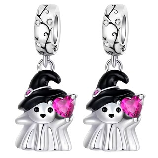 Foto 1 | Foto 1 | Charm Corazón Rosa Mxghg-002 2piezas Plata S925 Chapa Multicolor