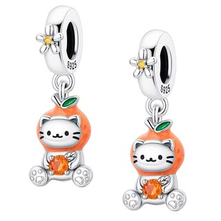 Foto 4 | Foto 4 | Charm Gatito Mandarina Mxpmk-001 1pieza Plata S925 Chapa Multicolor