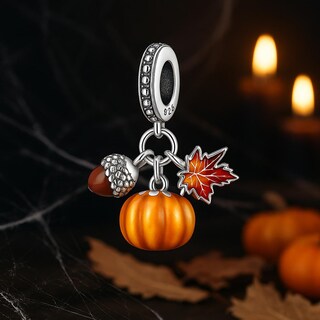 Foto 4 | Foto 4 | Dije Calabaza Otoño Mxpfl-001 1pieza Plata S925 Chapa Multicolor