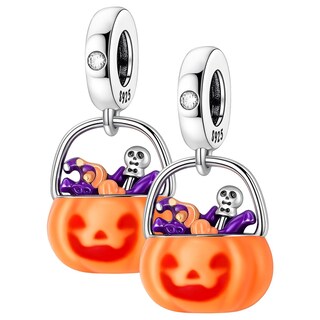Foto 2 | Foto 2 | Charm Halloween Plata S925 Chapa Mxpdy-002 2piezas Plata S925 Chapa Multicolor