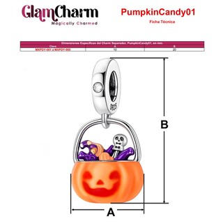 Foto 5 | Foto 5 | Charm Halloween Plata S925 Chapa Mxpdy-002 2piezas Plata S925 Chapa Multicolor