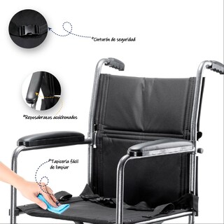 Foto 2 | Foto 2 | Silla de Ruedas de Acero con Brazos Fijados