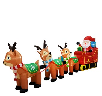 Foto 1 | Foto 1 | Inflable Navideño Papá Noel Trineo de Renos con Luz