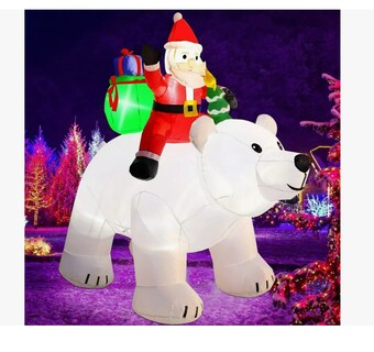 Foto 3 | Foto 3 | Inflable Navidad Santa Claus Oso Polar Cabeza Agitadora